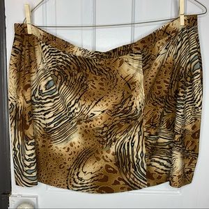 Giorgio Fiorlini Plus Collection 40" Waist Animal Print Stretch Mini Skirt